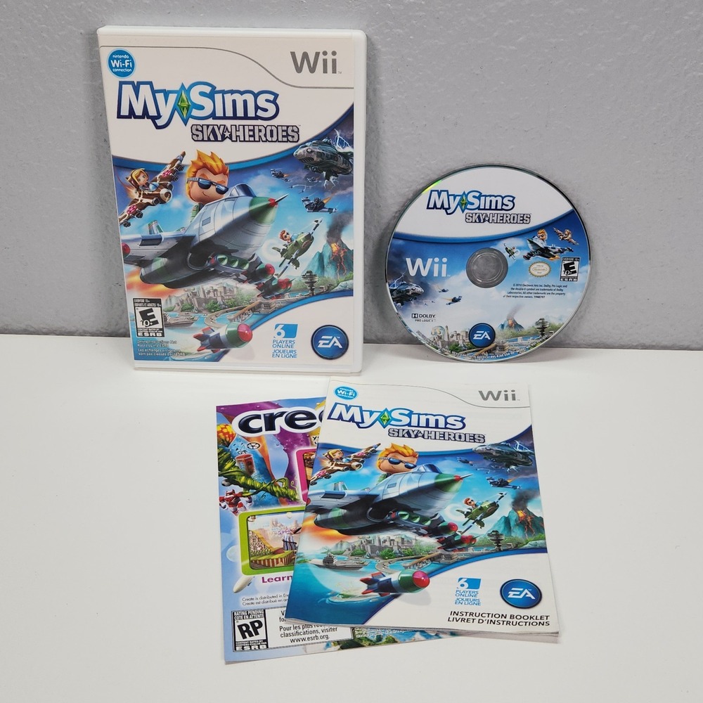 EA MySims SkyHeroes Nintendo Wii OS Good Complete CIB Simulation 2010